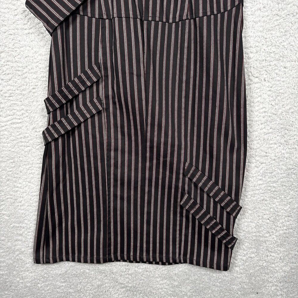 VINTAGE Y2K 90s Lip Service BLACK Pinstripe BONDAGE DRESS Size M Goth Punk Rare - Picture 15 of 16
